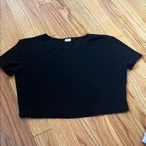 SHEIN Black Boxy Crop T-Shirt Short Sleeve